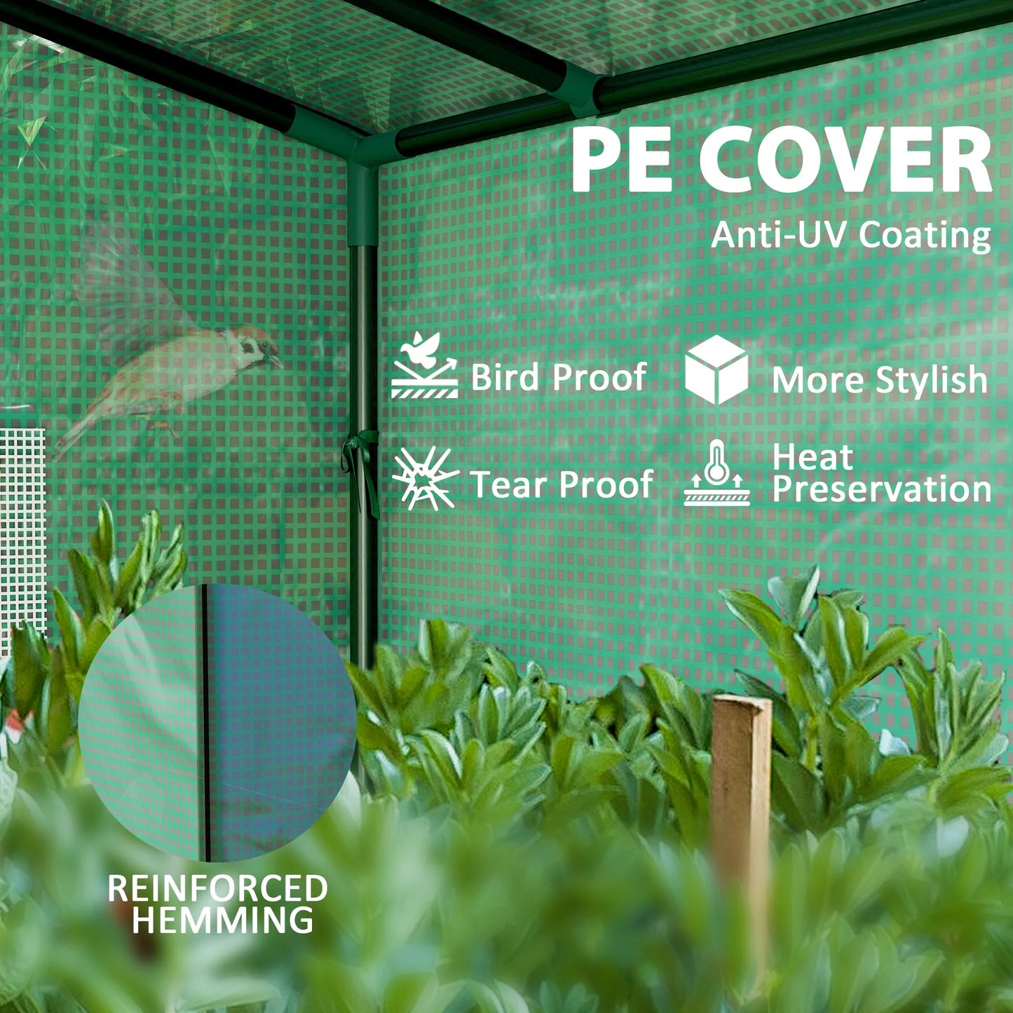 Portable Garden Greenhouse With Reinforced Frame For Plants