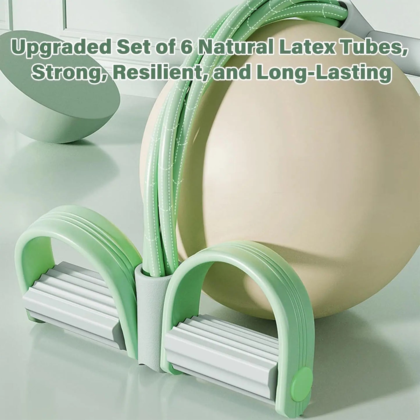 Natural Rubber Pedal Resistance Bands With Handles Set