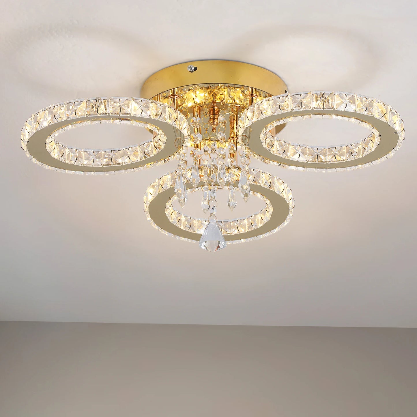 Vinilky Crystal Ceiling Chandelier Living Room Pendant Light