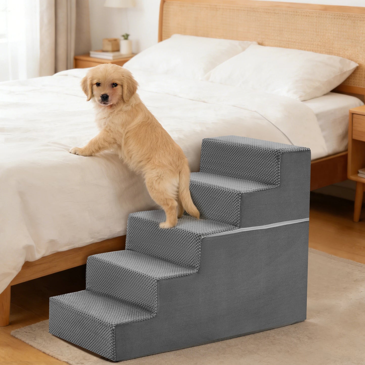 Right Angled Foam Pet Stairs Ramp For Small Dogs Indoor