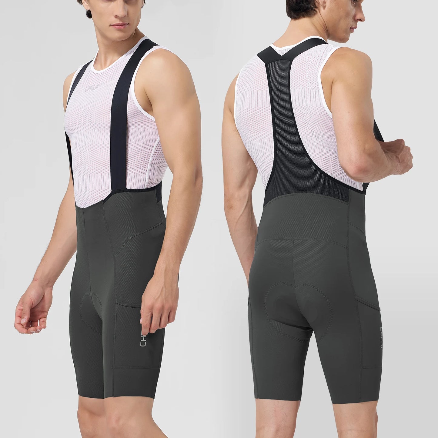 Cheji Men's Cycling Bib Shorts Seamless Quick-Drying Comfort