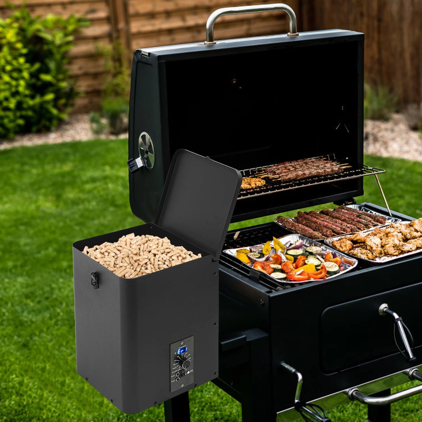 Pellet Smoker Hopper Assembly Kit With Temperature Control