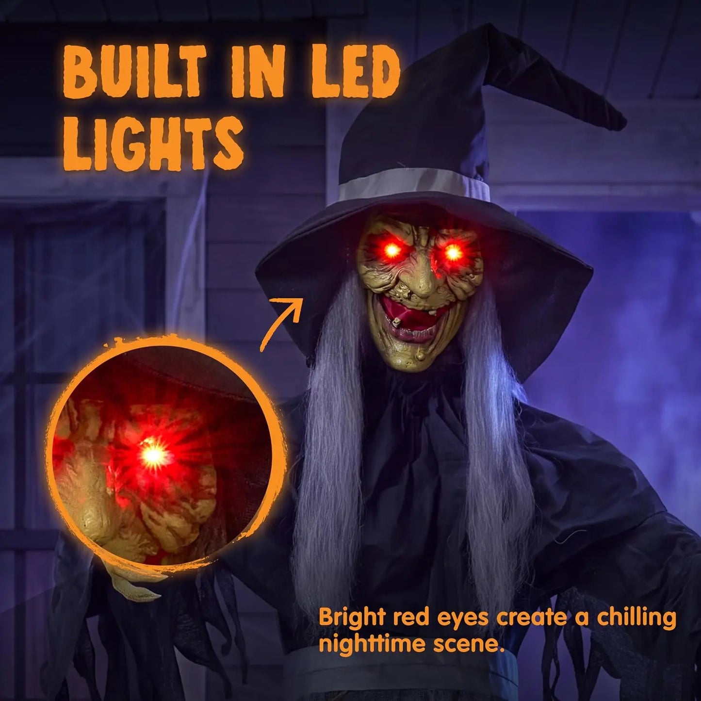 Joyfy Animated Halloween Witch Decoration With Sound Motion