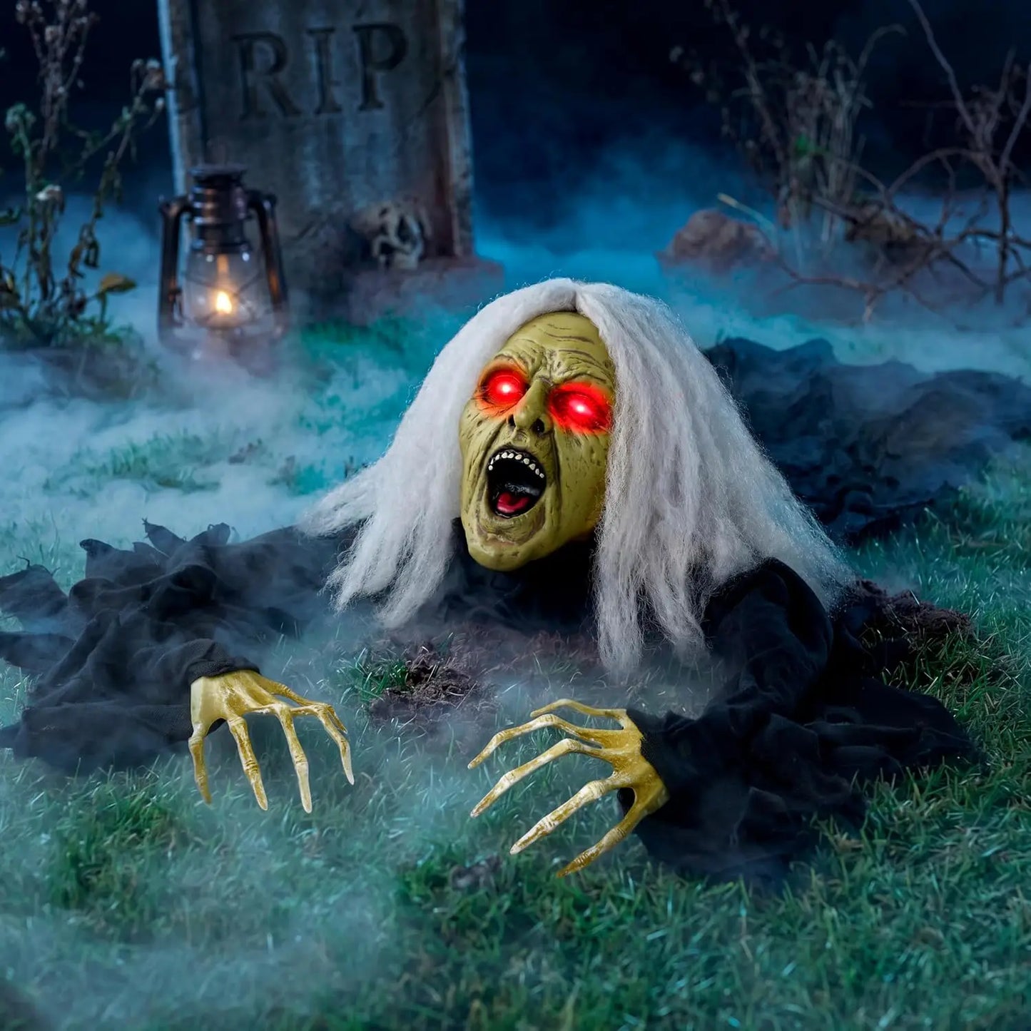 Joyfy Outdoor Zombie Halloween Prop With Sound And Lighted Eyes