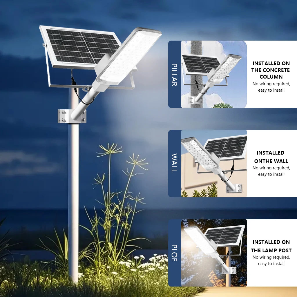 Outdoor Solar Street Lights Set With Motion Sensor And Remote