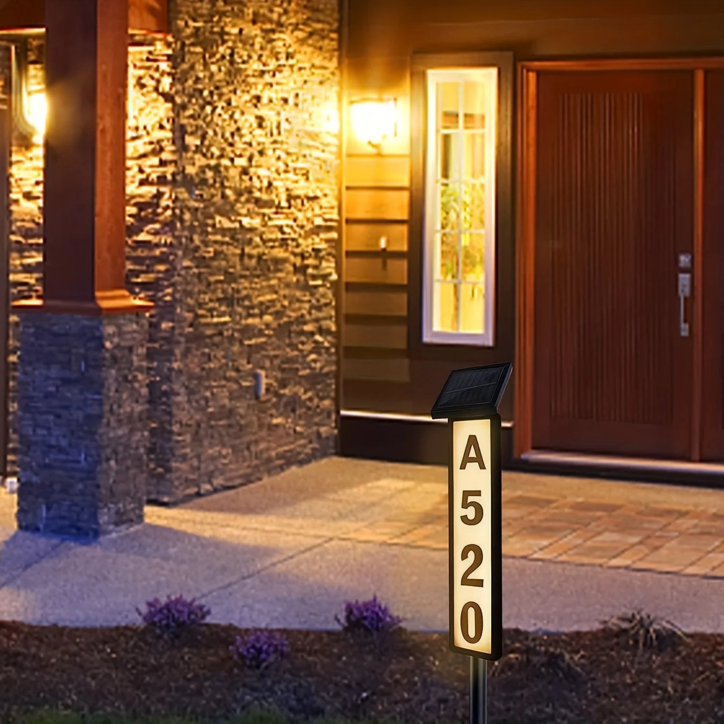 Solar Powered Ground Insert Door Sign Lawn Light With Automatic Sensor