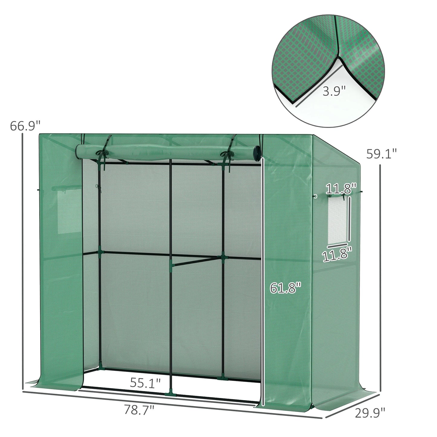 Portable Garden Greenhouse With Reinforced Frame For Plants
