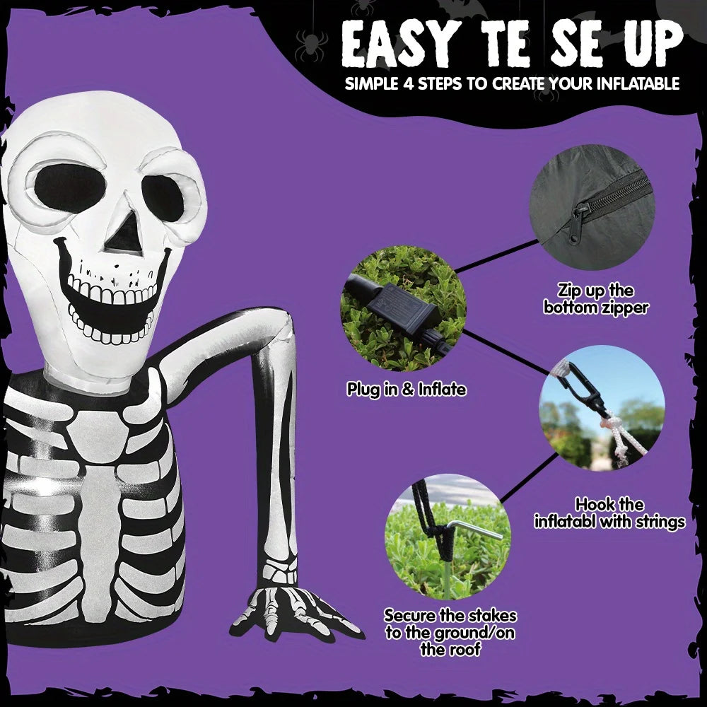 Joyfy Led Inflatable Skeleton Halloween Outdoor Yard Decoration