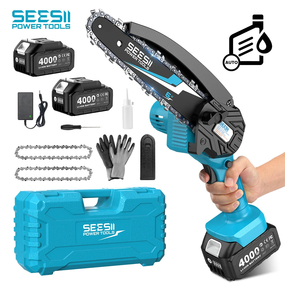 Seesii Cordless Mini Chainsaw For Makita 18V Battery Electric Pruning Saw