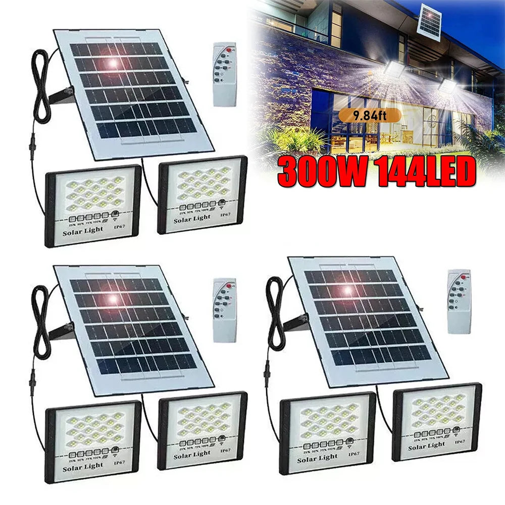300W LED Solar Street Light Dusk To Dawn Outdoor Light