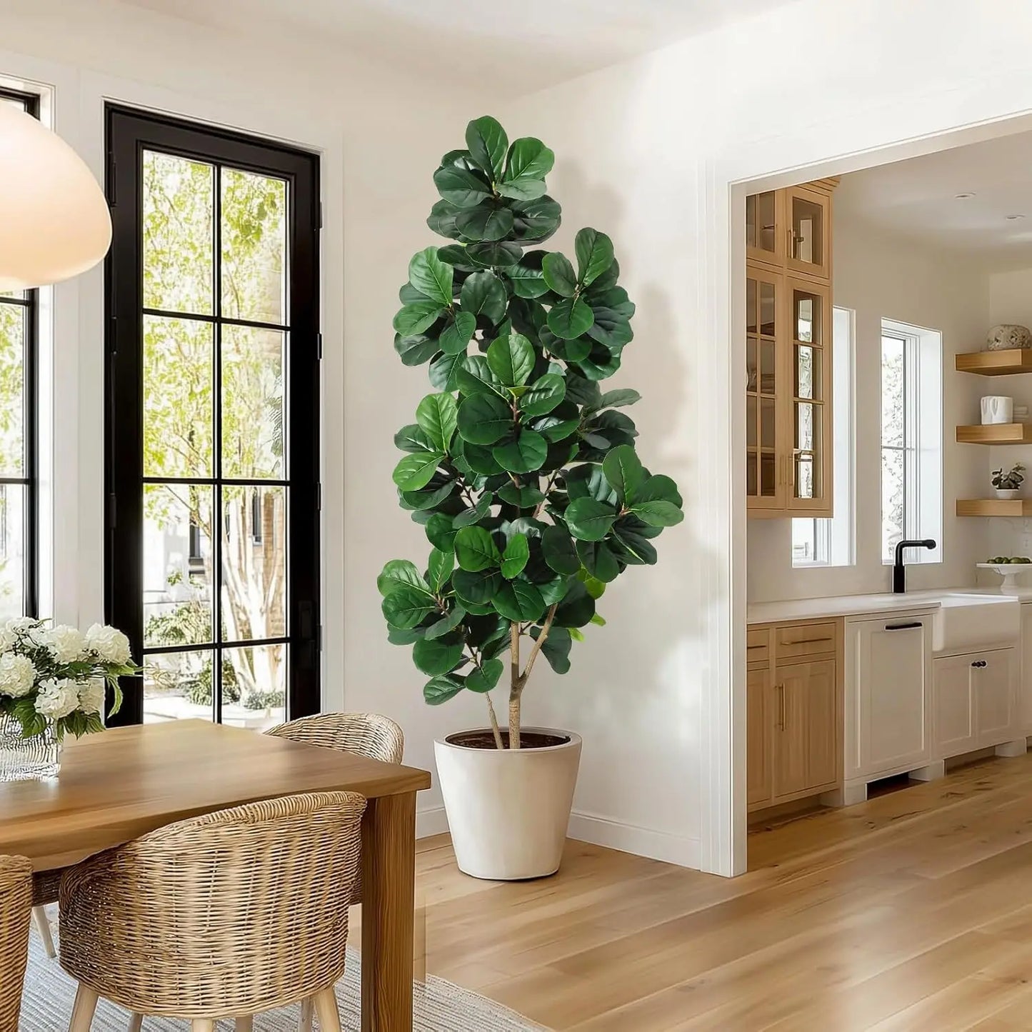 HiMISS Fiddle Leaf Fig Tree Artificial in Planter Home Decor