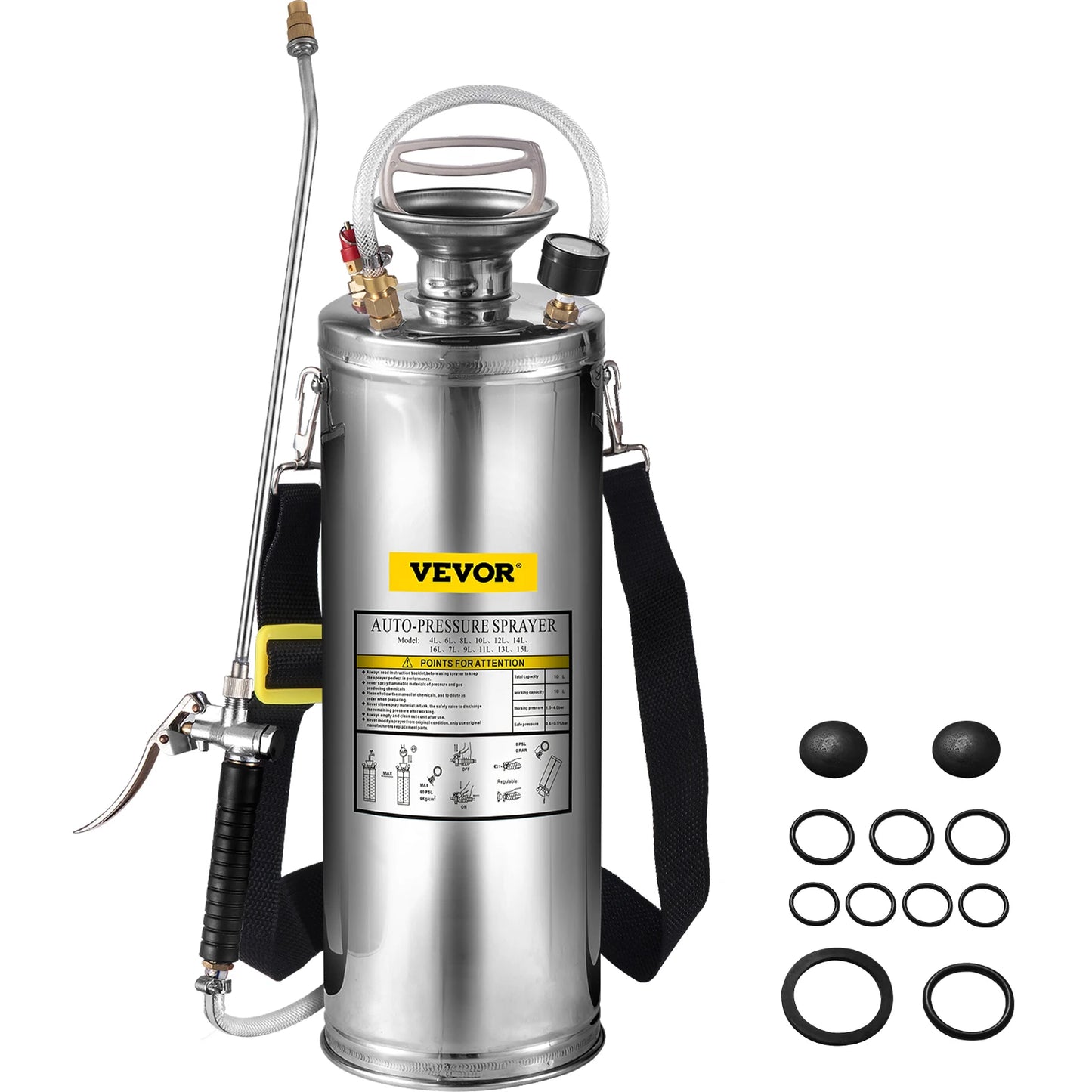 Handheld Stainless Steel Garden Watering Sprayer With Pump And Hose