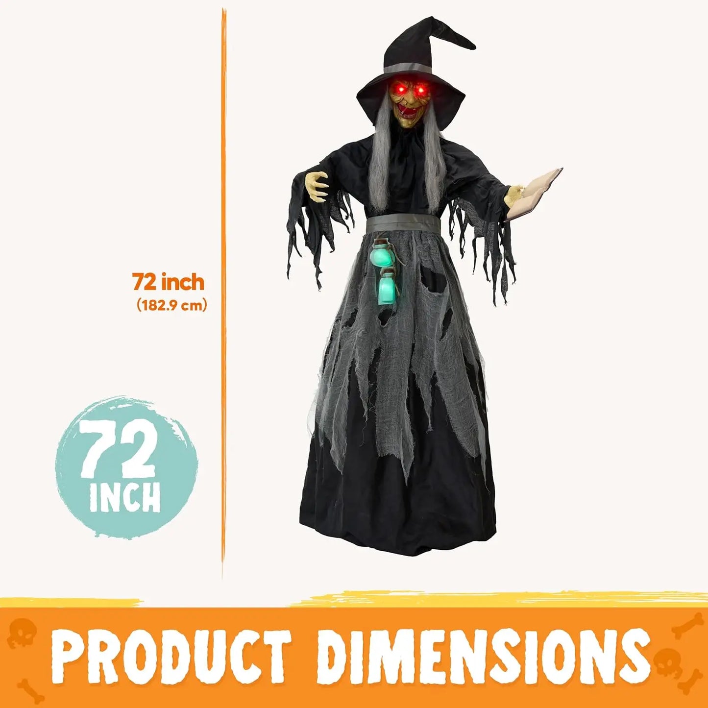 Joyfy Animated Halloween Witch Decoration With Sound Motion