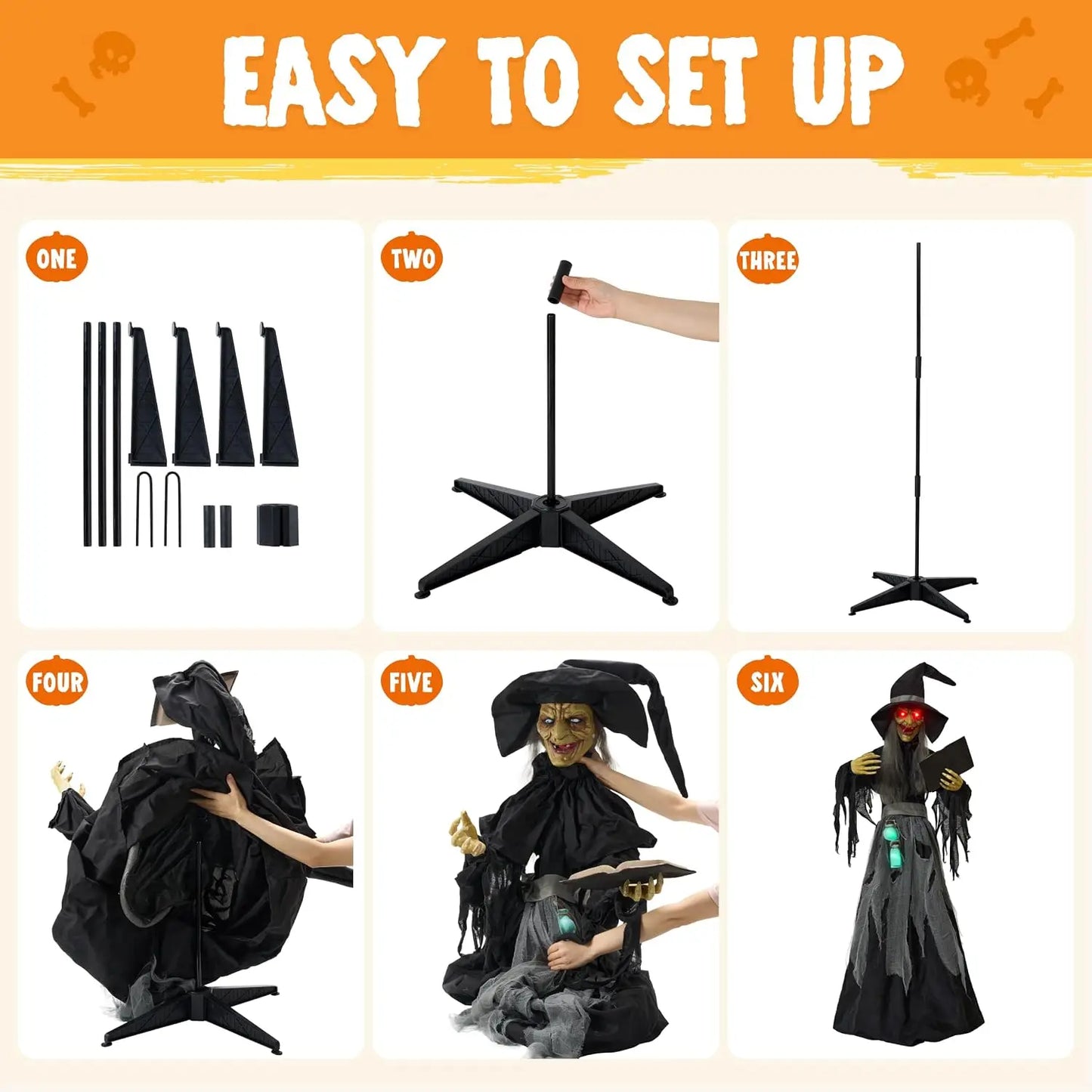 Joyfy Animated Halloween Witch Decoration With Sound Motion