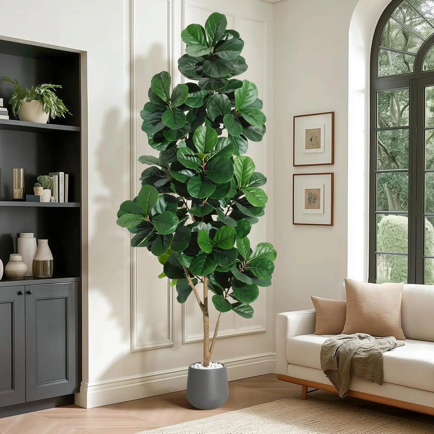 HiMISS Fiddle Leaf Fig Tree Artificial in Planter Home Decor