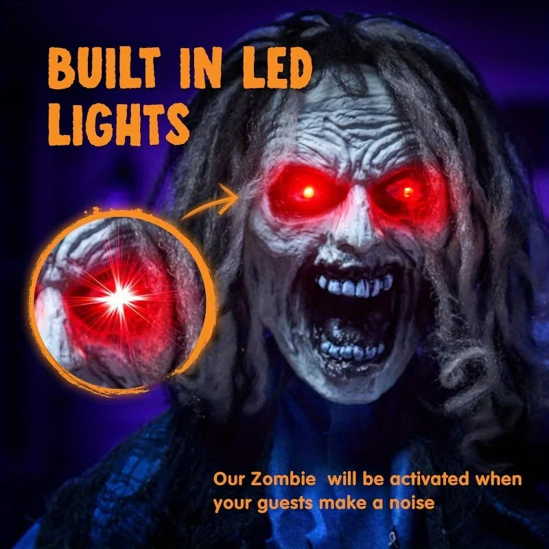Joyfy Animatronic Zombie Halloween Decoration With Lights And Sound
