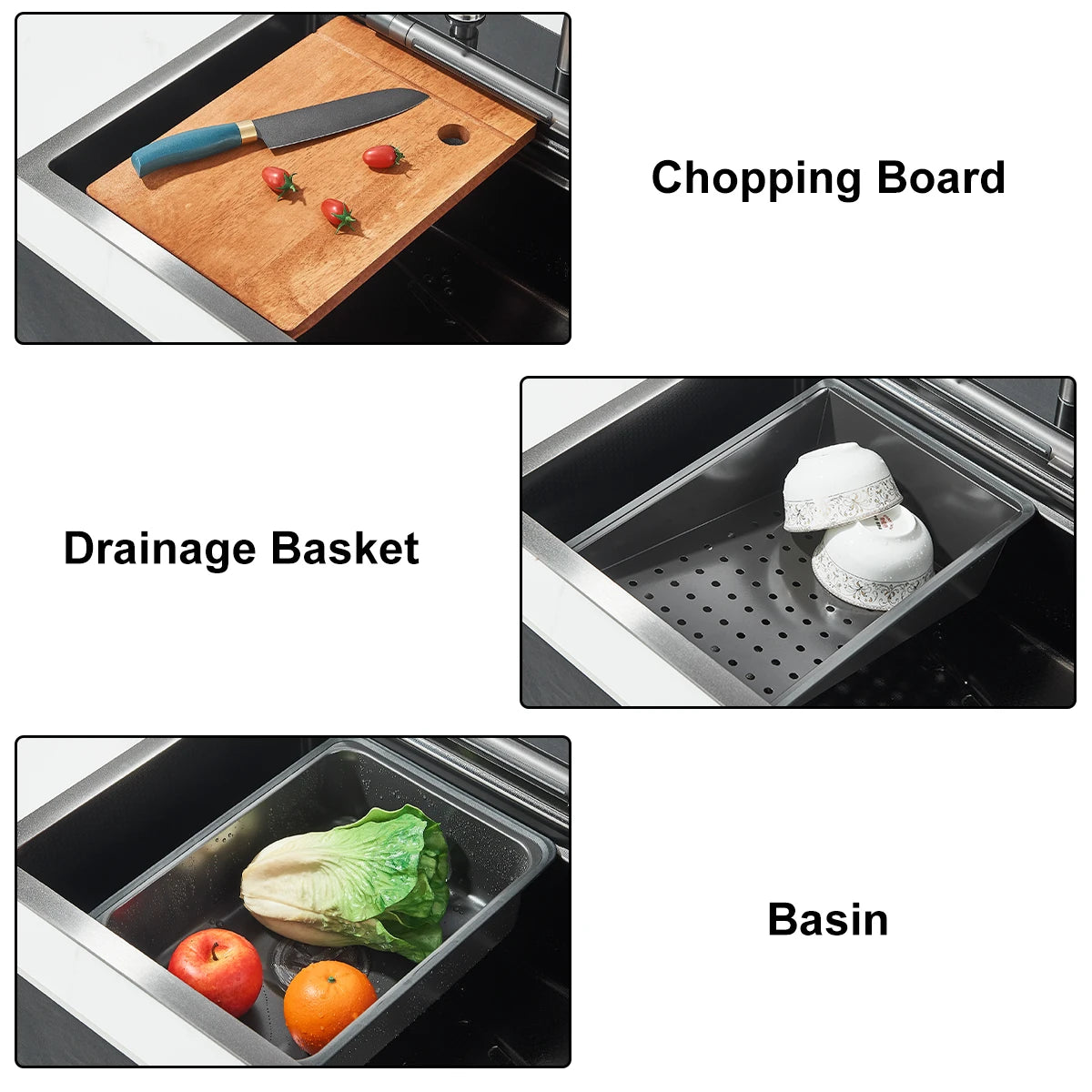 Stainless Steel Kitchen Waterfall Sink With Digital Faucet