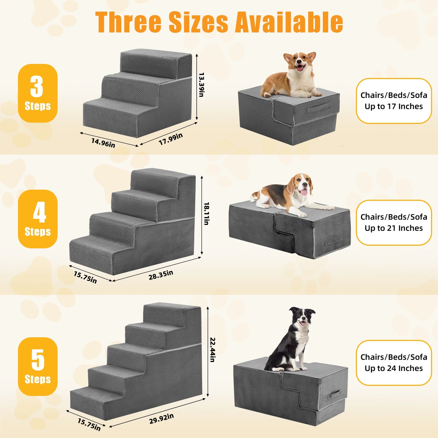 Right Angled Foam Pet Stairs Ramp For Small Dogs Indoor