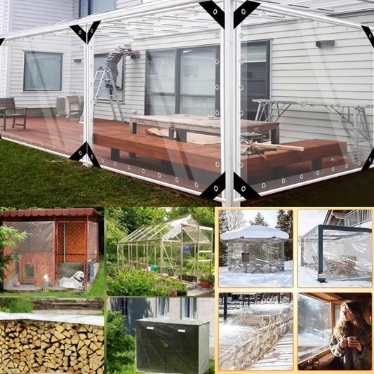 Clear PVC Tarpaulin Heavy Duty Tarp With Grommets Waterproof