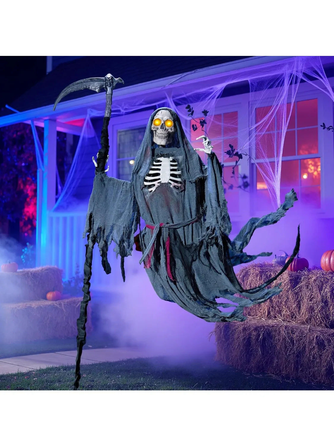 Joyfy Animated Flying Grim Reaper Halloween Outdoor Animatronic Prop