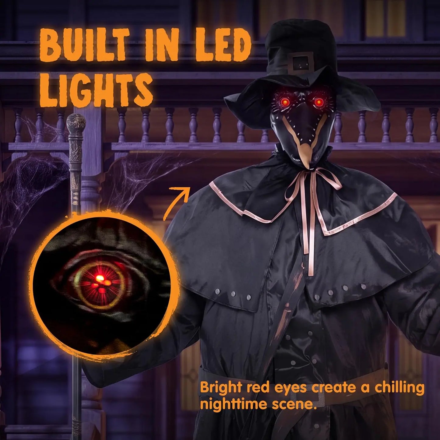 Joyfy Animatronic Sound Activated Ghost Doctor For Halloween Outdoor Props
