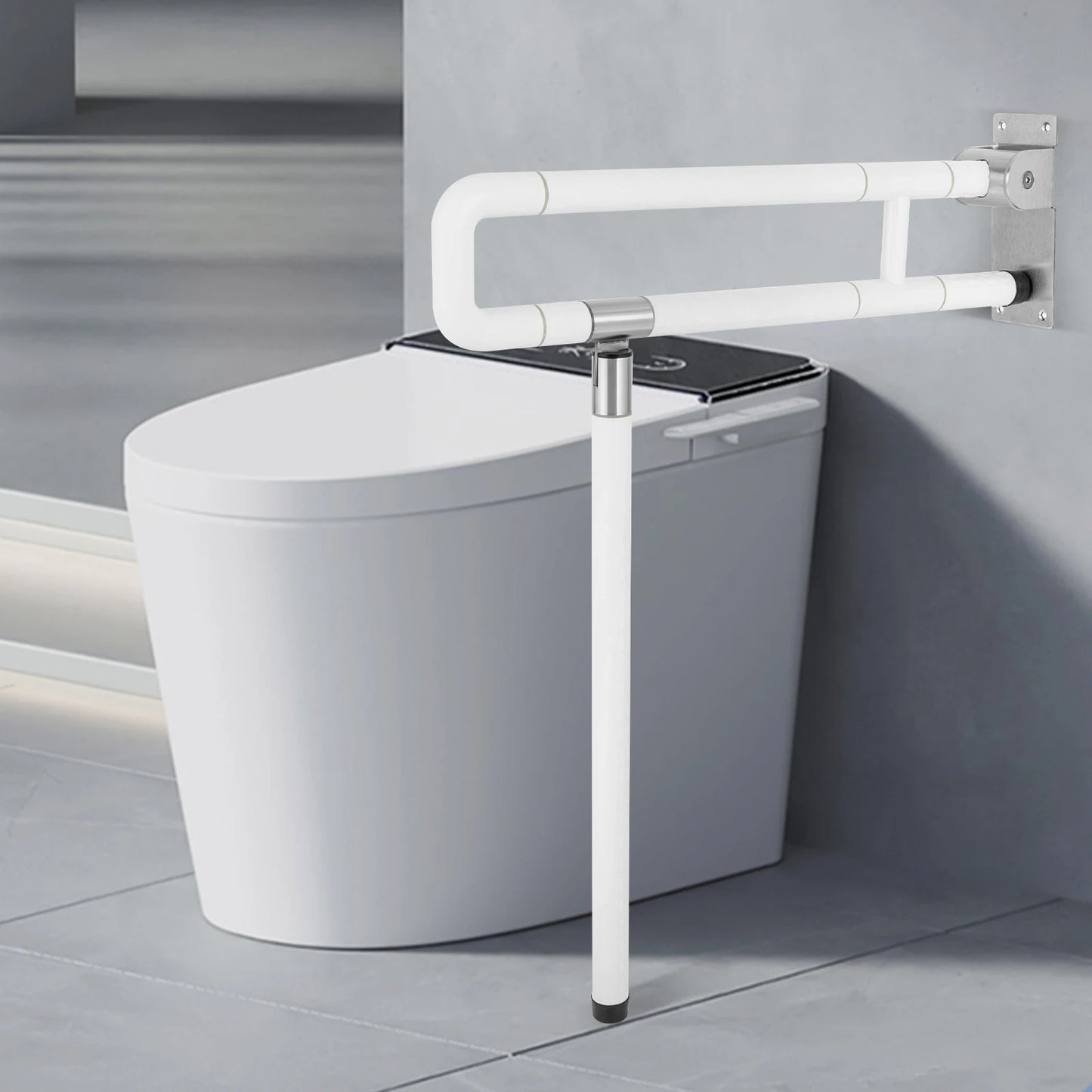 Durable Metal Toilet Grab Bar With Foldable Design For Safety