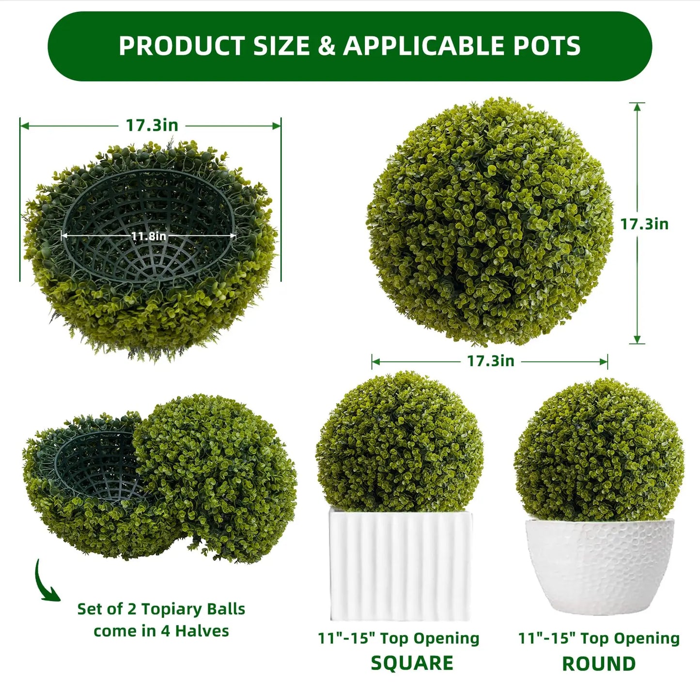 Studyset Artificial Topiary Cedar Balls Outdoor Garden Wedding Home Decor