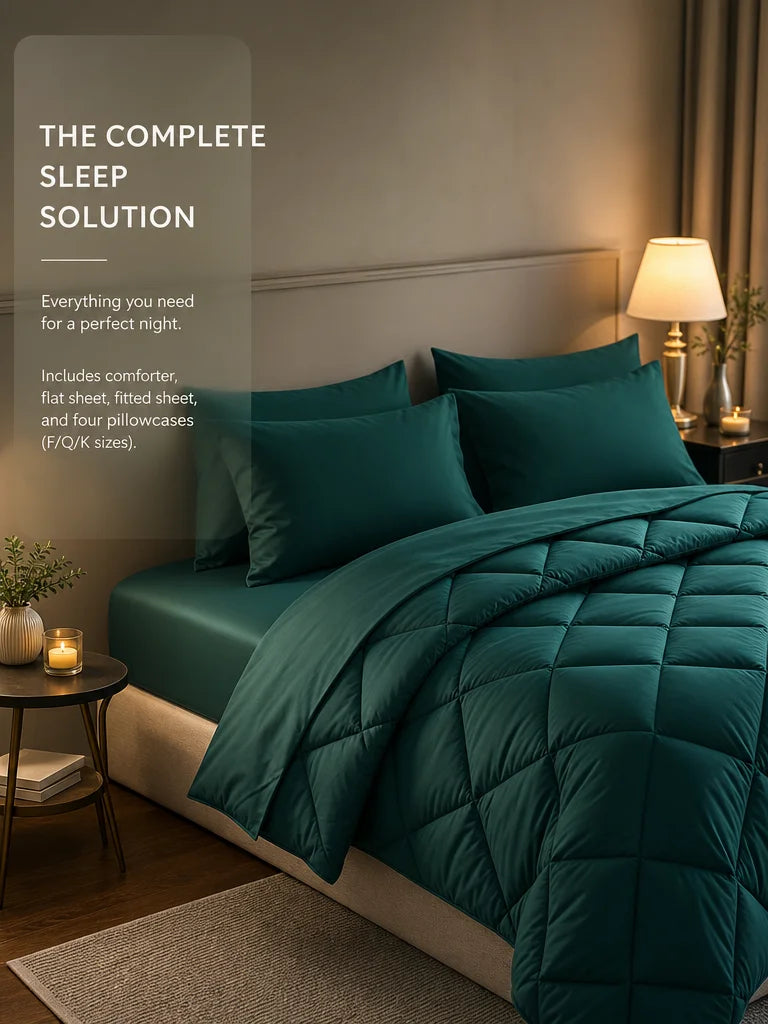 EasYum 5-Piece Bedding Set Quilted 100% Polyester Pillowcases Included