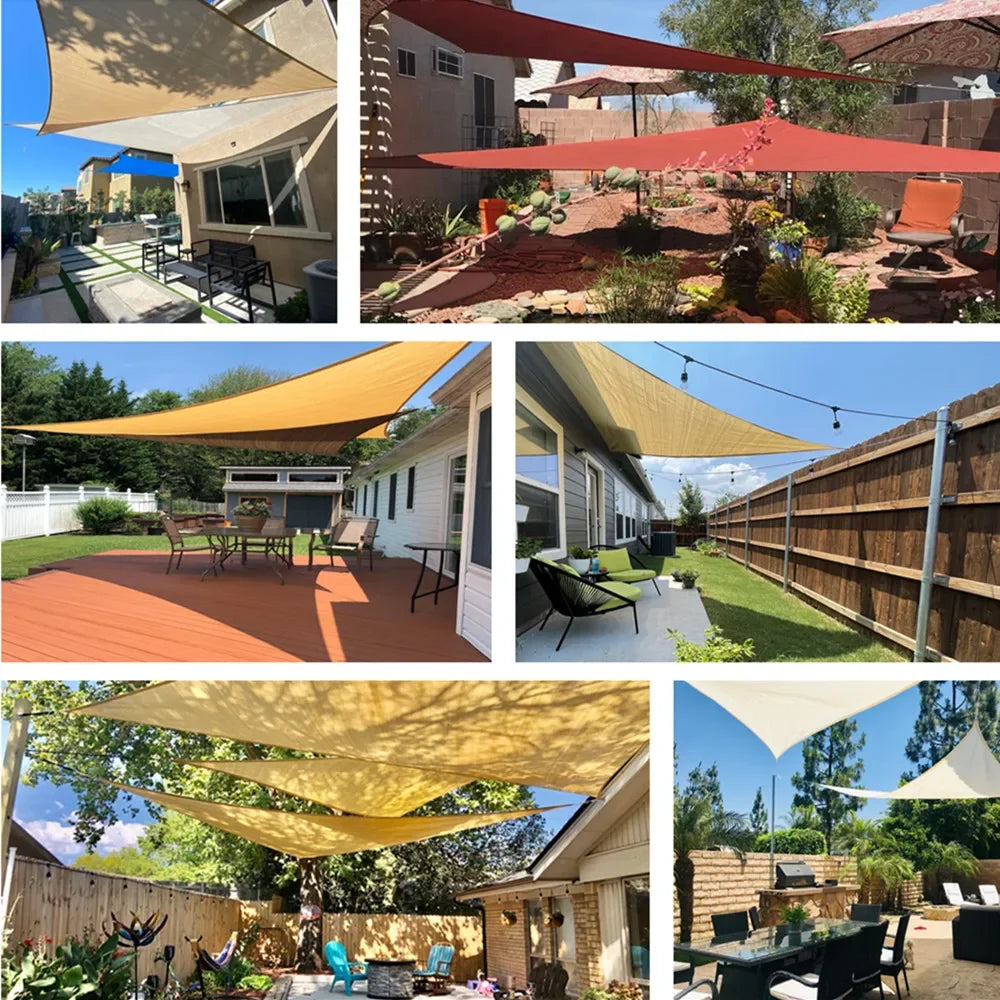 Waterproof Sun Shelter Triangle Shade Sail Canopy for Outdoor Patio