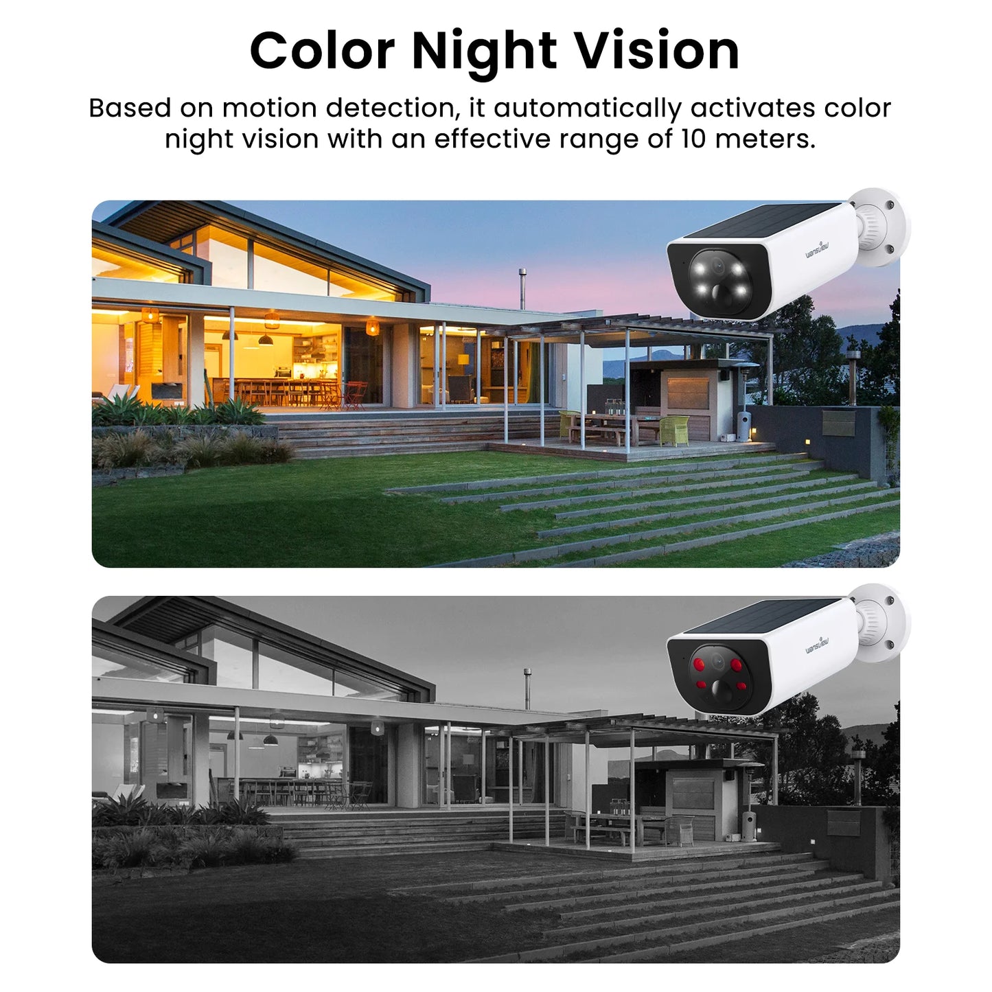 Wansview 2K Outdoor Wireless Security Camera With Battery Solar Floodlight