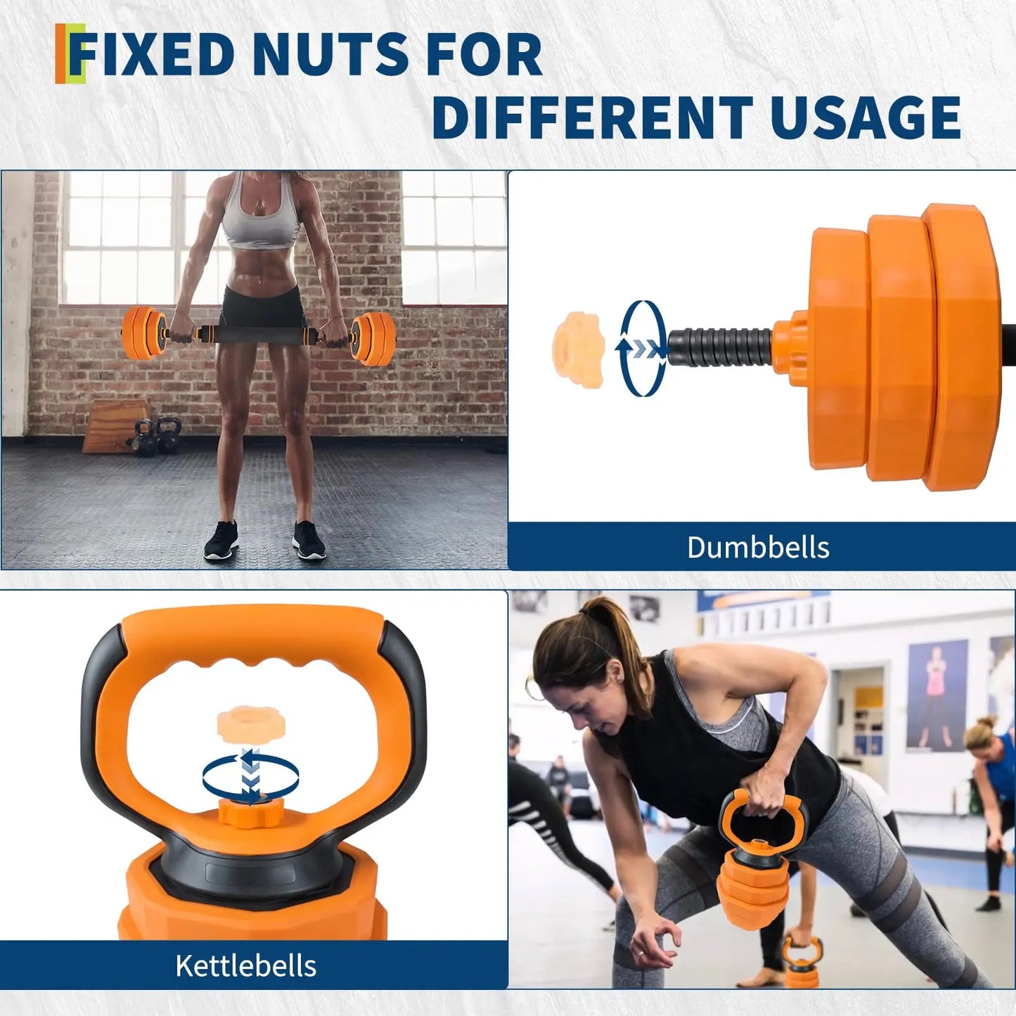 Adjustable Dumbbells 44Lb 4in1 Set For Home Gym Attachments
