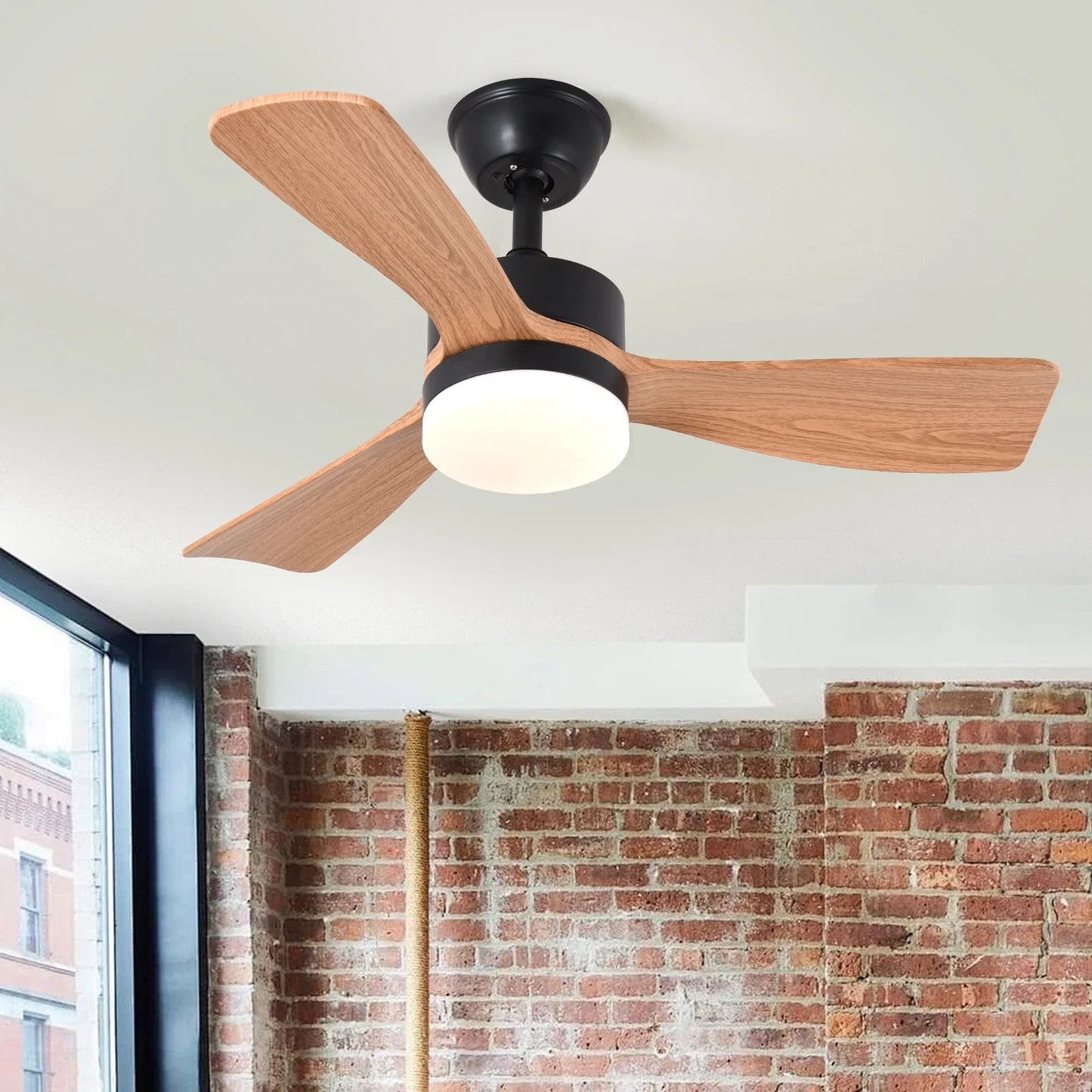 GreeLustr Ceiling Fan With LED Lamp RGB Dimming Chandelier Light