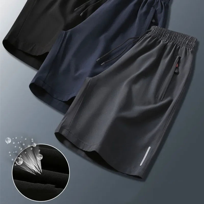 Summer Ice Silk Running Shorts For Men Quick Dry Breathable