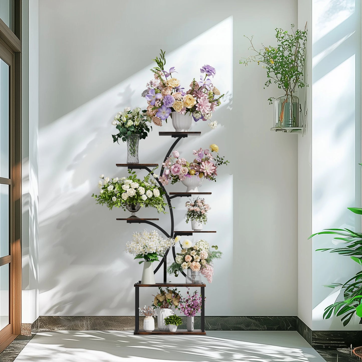 Wisfor 7 Tier Industrial Tree Plant Stand Display Rack