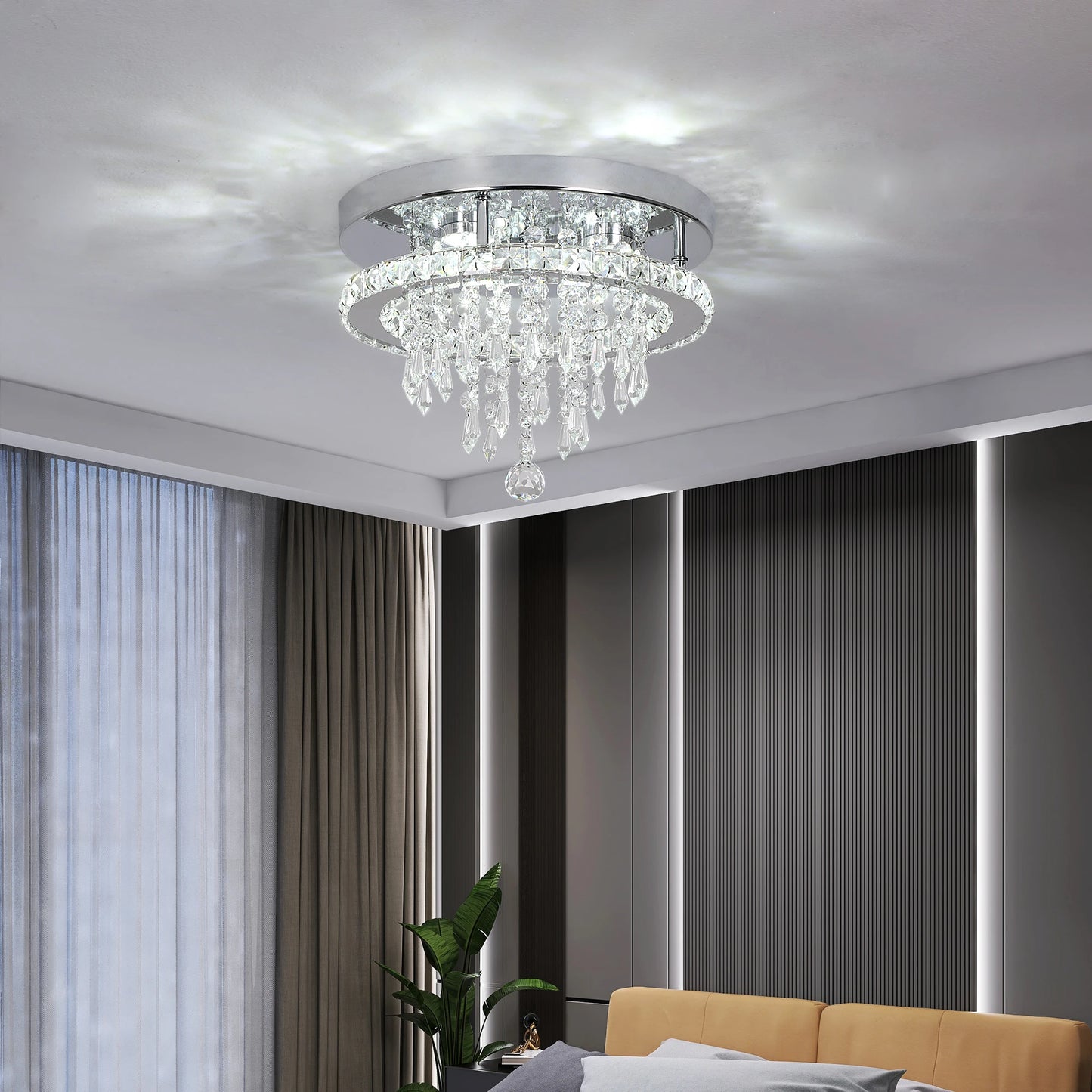 VETRULUS Modern Crystal Led Ceiling Chandelier Pendant Light