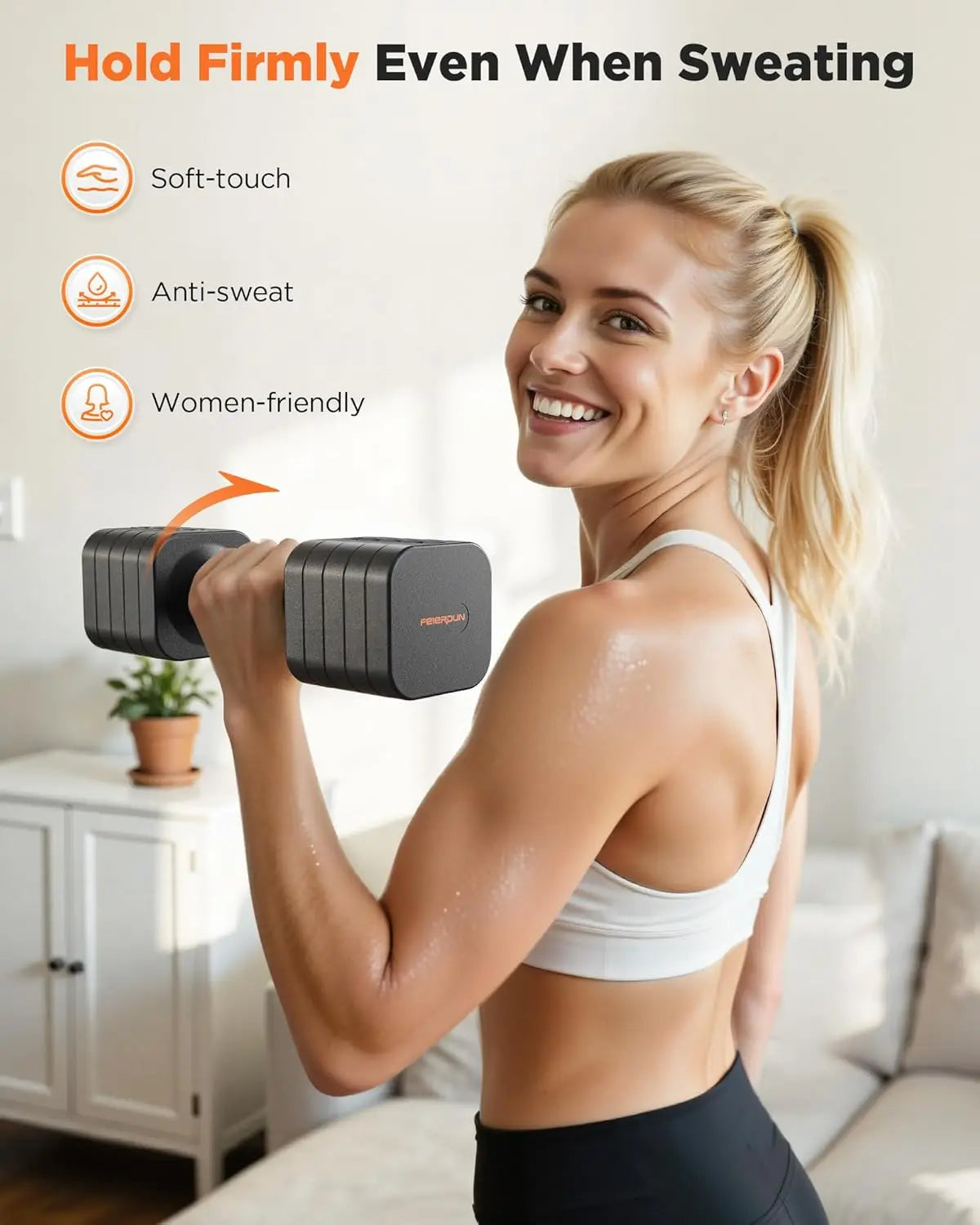 FED Fitness FEIERDUN 5-in-1 Adjustable Dumbbells Set For Home Gym