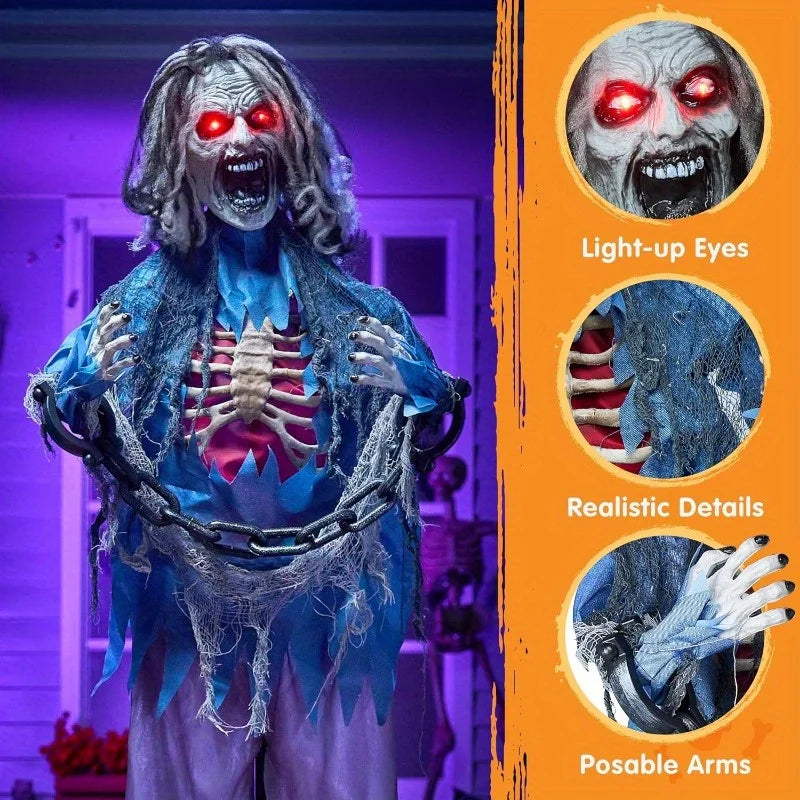 Joyfy Animatronic Zombie Halloween Decoration With Lights And Sound