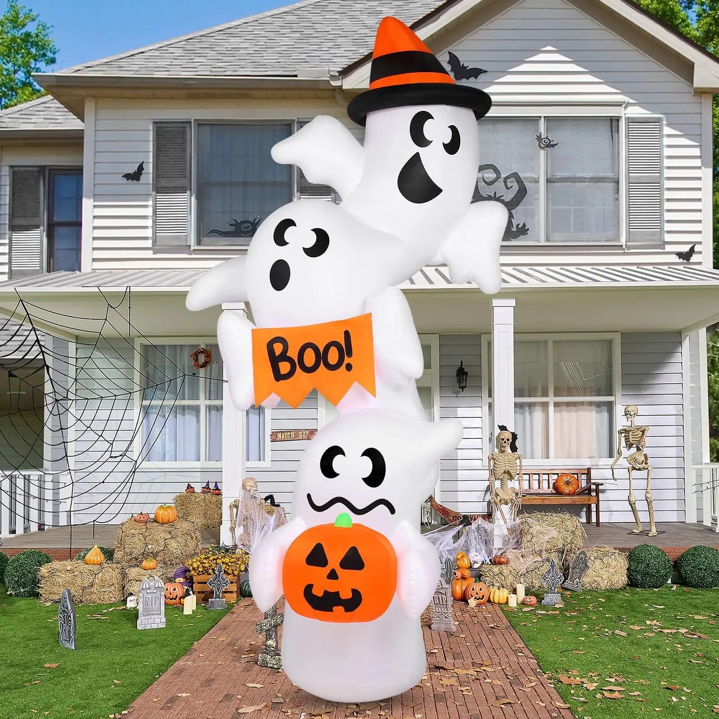 Joyfy Halloween Inflatable Ghost Outdoor Yard Decor With Lights