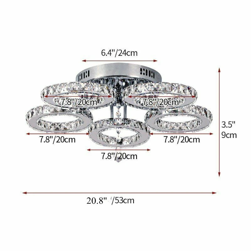 Vinilky Crystal Ceiling Chandelier Living Room Pendant Light