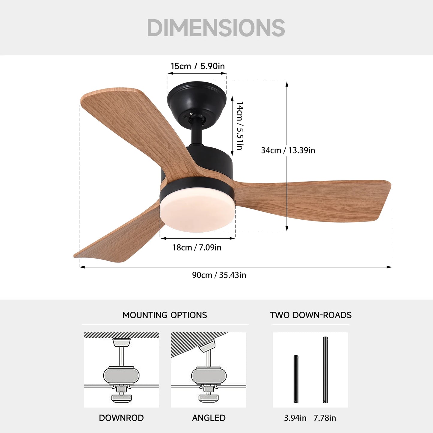 GreeLustr Ceiling Fan With LED Lamp RGB Dimming Chandelier Light