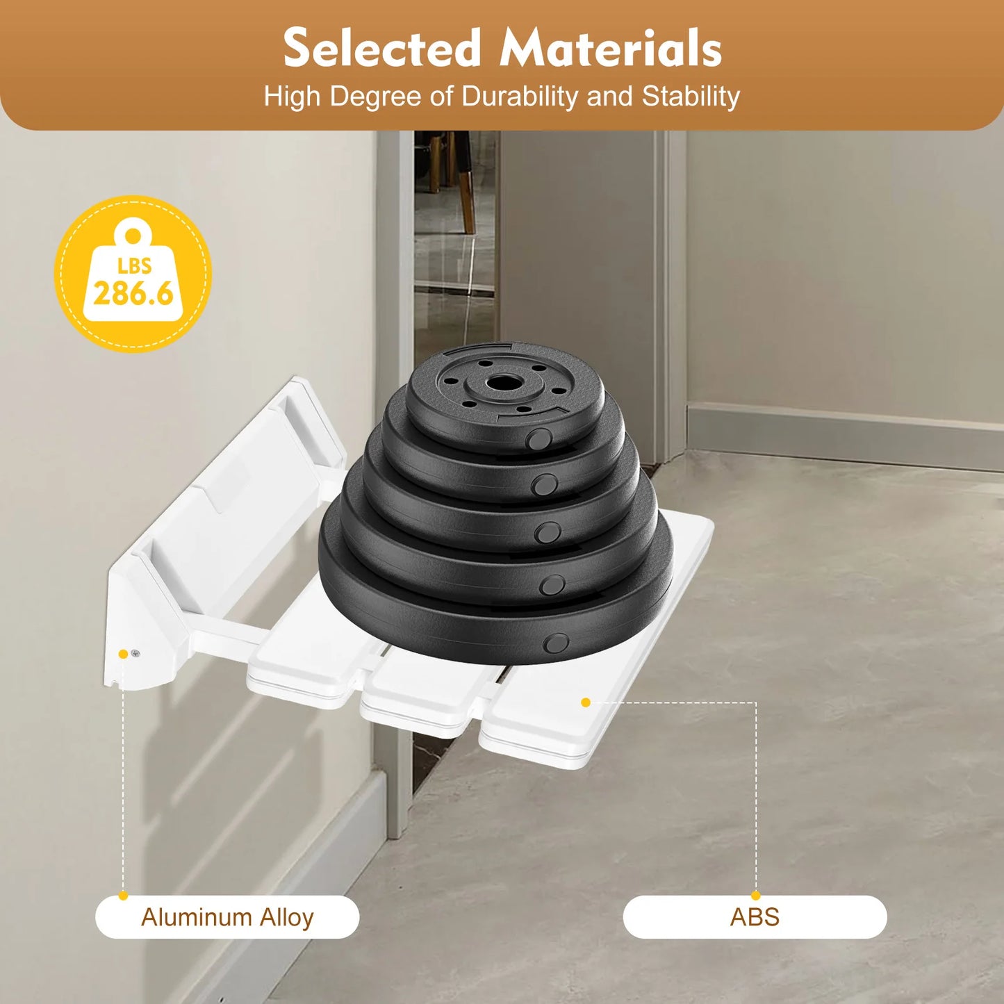 Folding Shower Seat Wall Mounted Up To 130kg Ergonomic Bench
