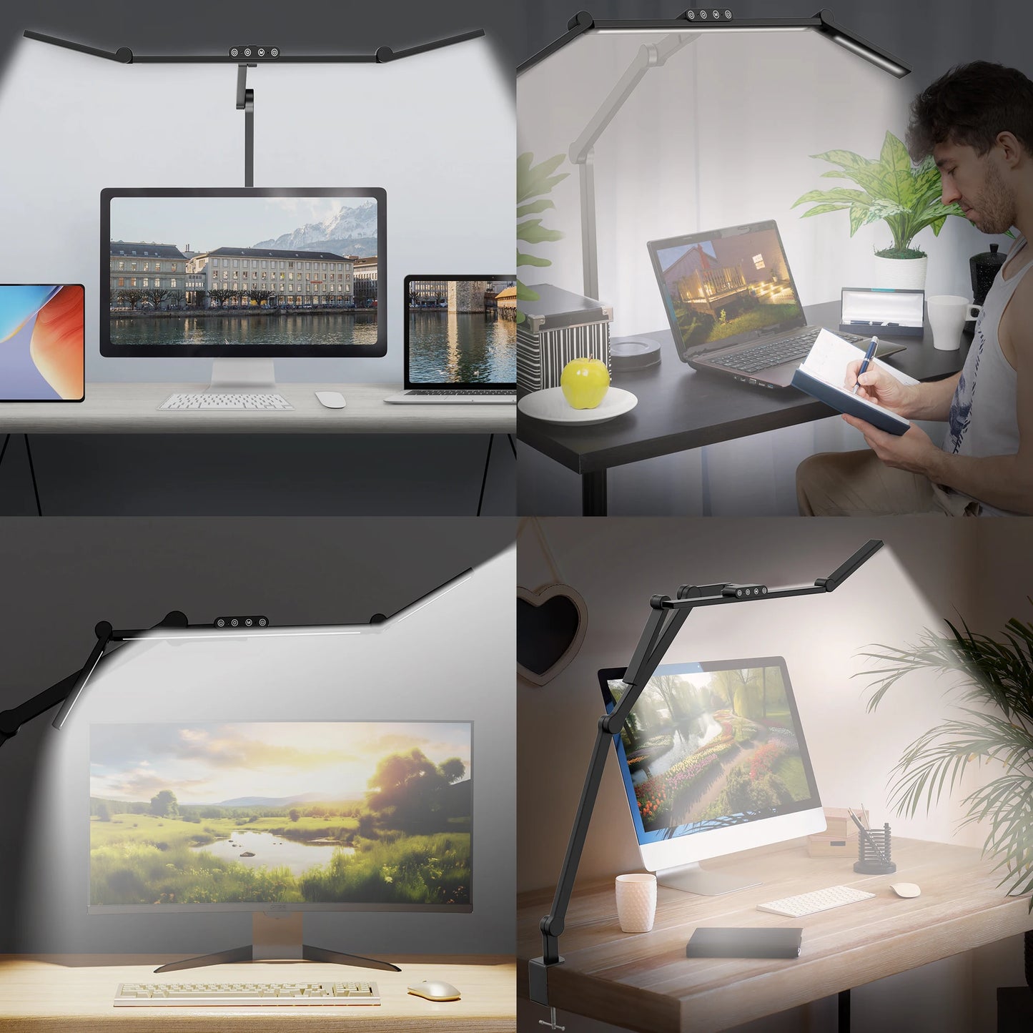 Aiopp Led Desk Lamp With Clamp Auto Dimming Architect Light