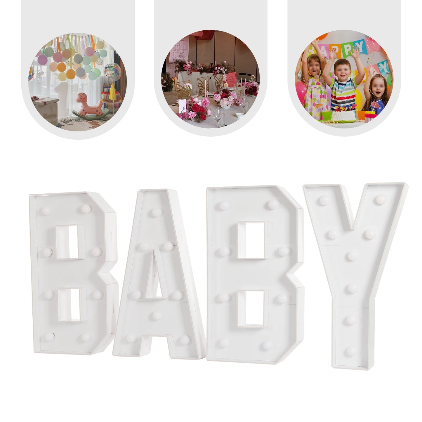 Light Up Letter Lights LED Alphabet Decor For Baby Showers