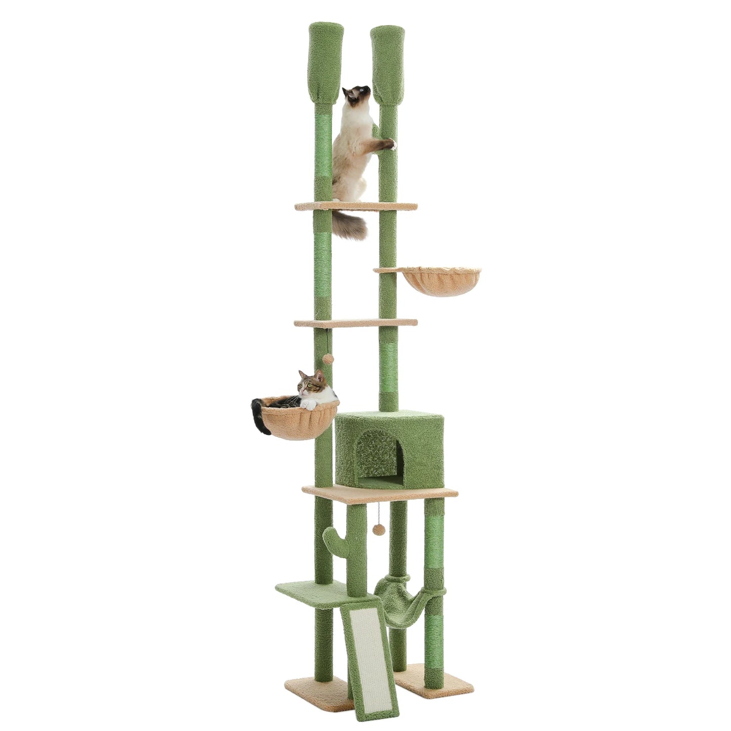 PAWZ Road Cactus Cat Tree Tower With Hammocks Seven Tiers