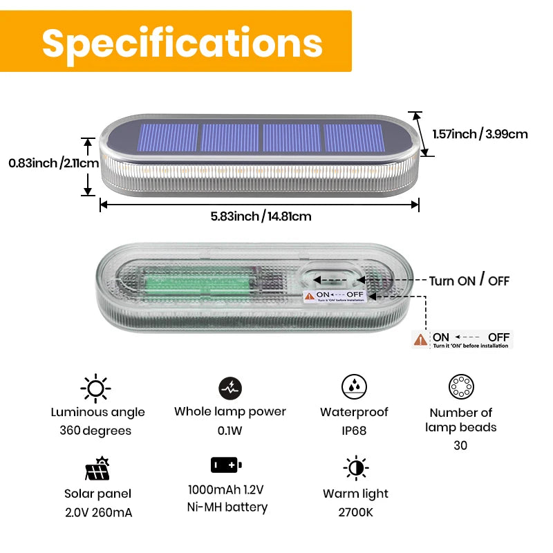 Solar Deck Lights IP68 Auto On Off LED Step Lights 4 Pack