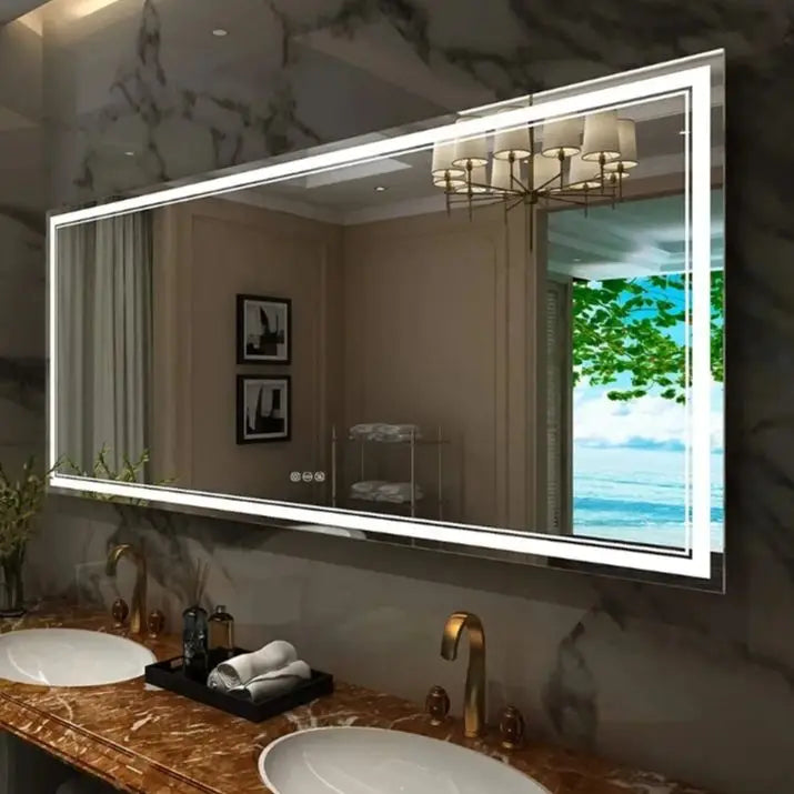 Wall Mounted LED Bathroom Mirror With Touch Control And Backlight