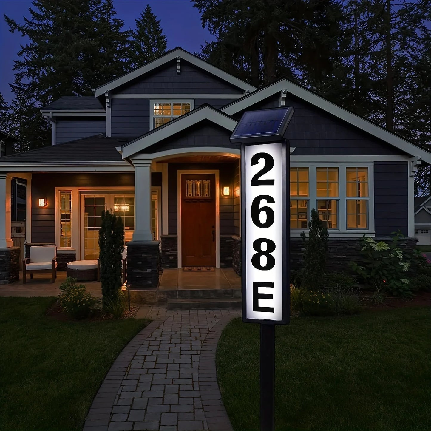 Solar Powered Ground Insert Door Sign Lawn Light With Automatic Sensor