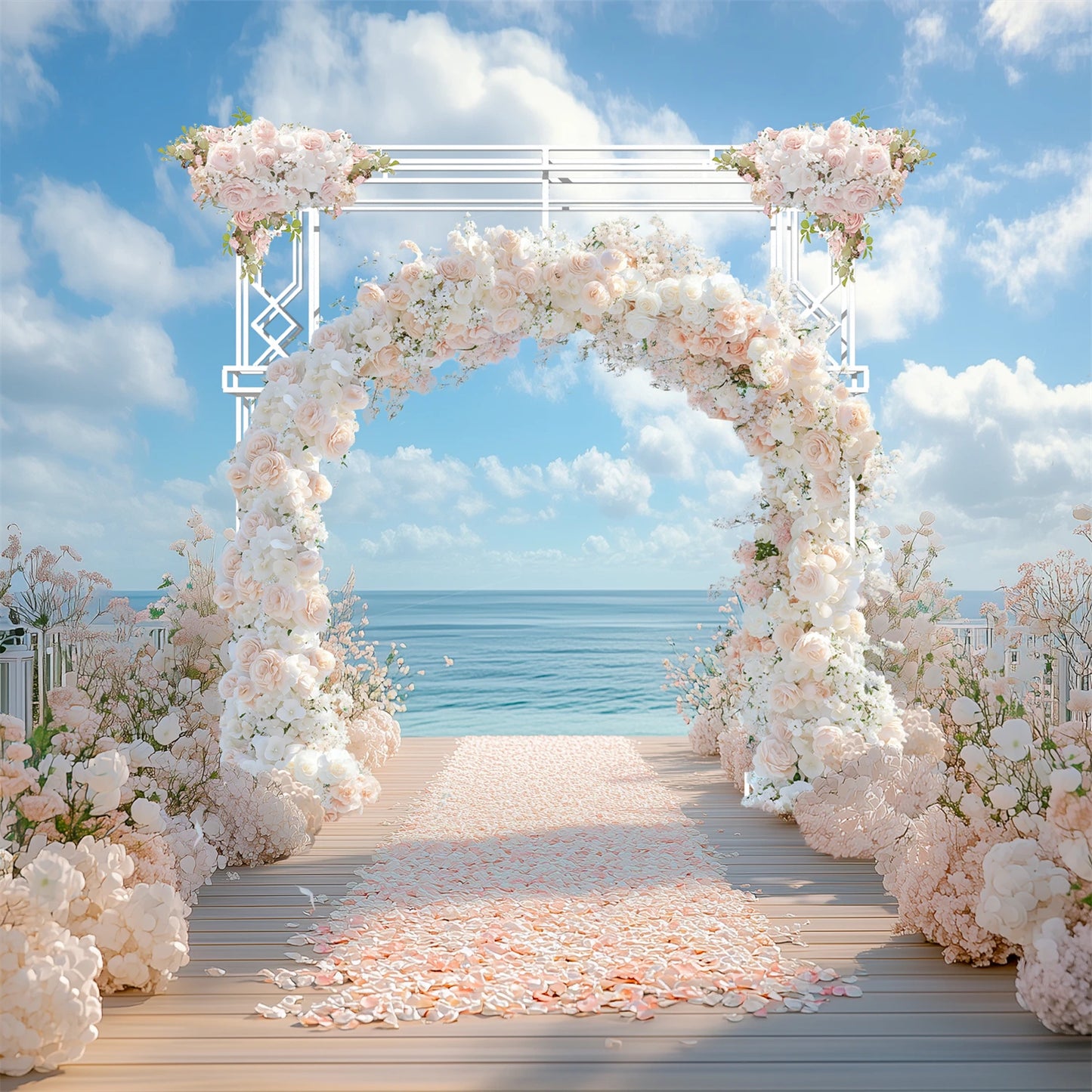 Modern Metal Wedding Archway Ceremony Backdrop Stand For Garden Events
