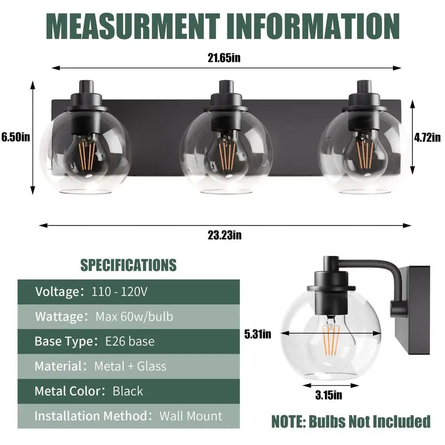 Three Light Modern Vanity Lights For Bathroom Contemporary Style