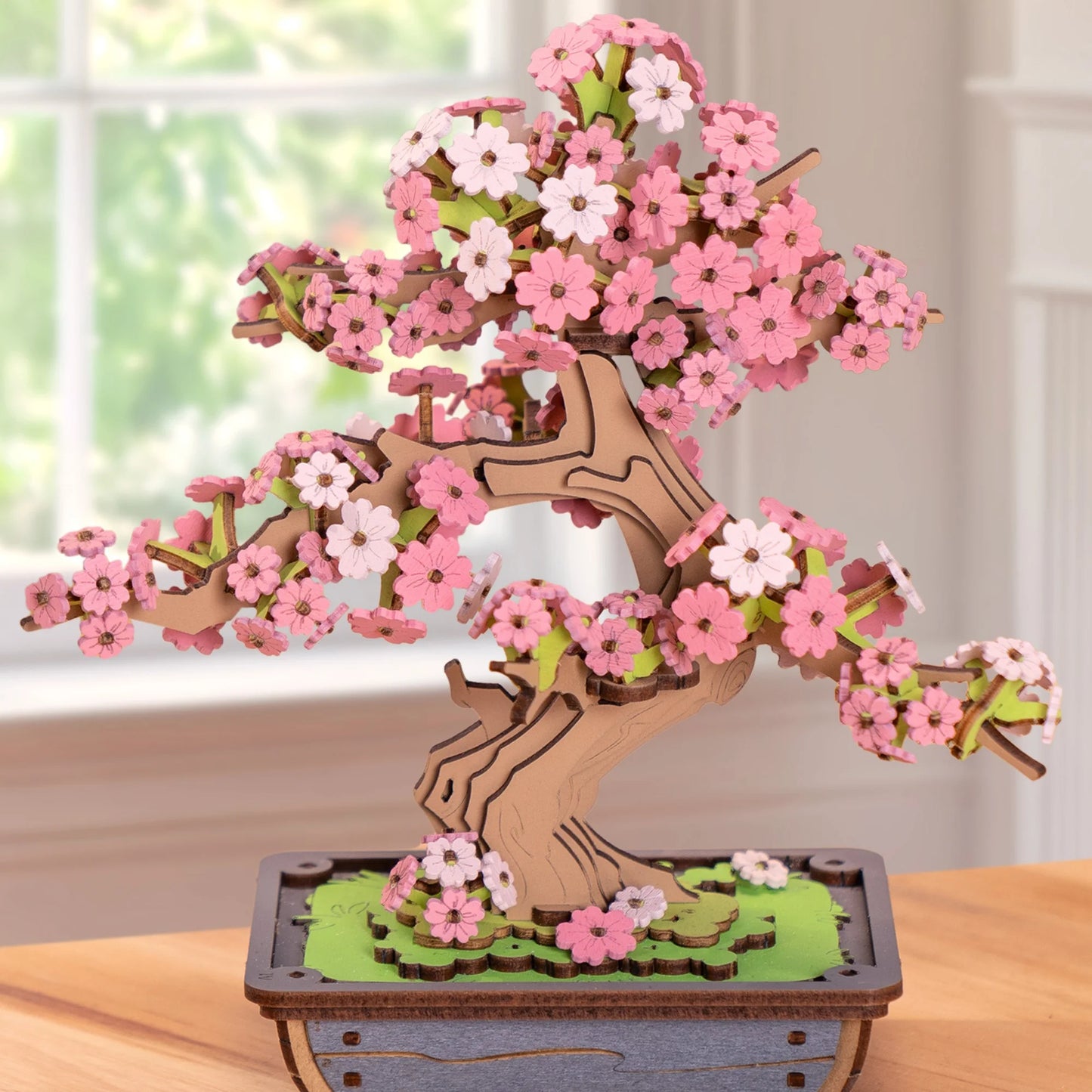 Rolife Sakura Bonsai 3D Wooden Puzzle Kit for Home Decor